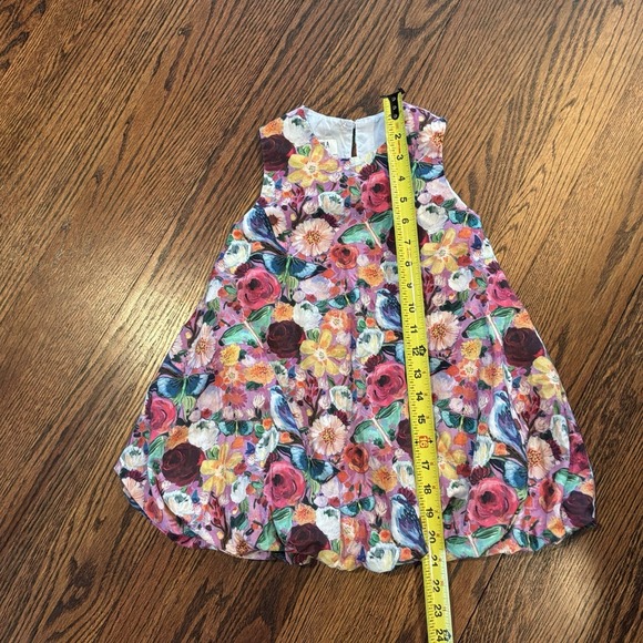 Kookooshka Cape Cod Toddler Girls Dress 3/4 Bubble Hem Floral Butterflies EUC - Picture 4 of 8